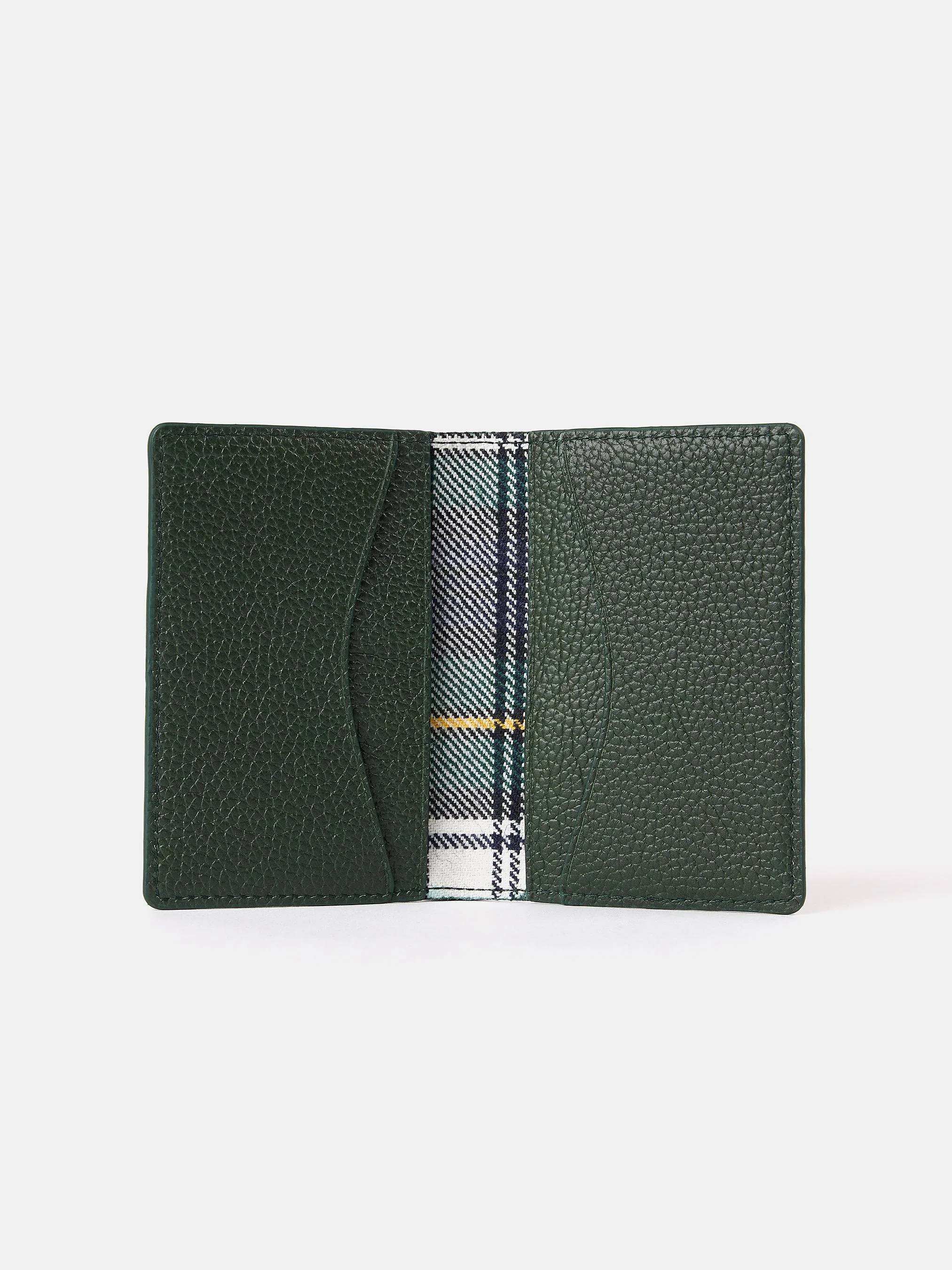 The Double Credit Card Holder - Ivy with Tartan Madras Grain - Image 2