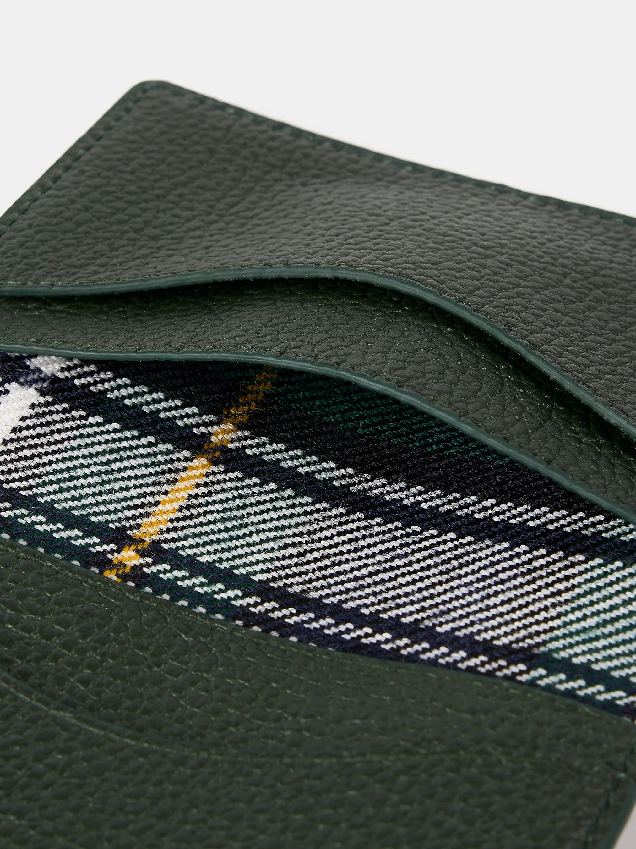 The Double Credit Card Holder - Ivy with Tartan Madras Grain - Image 4