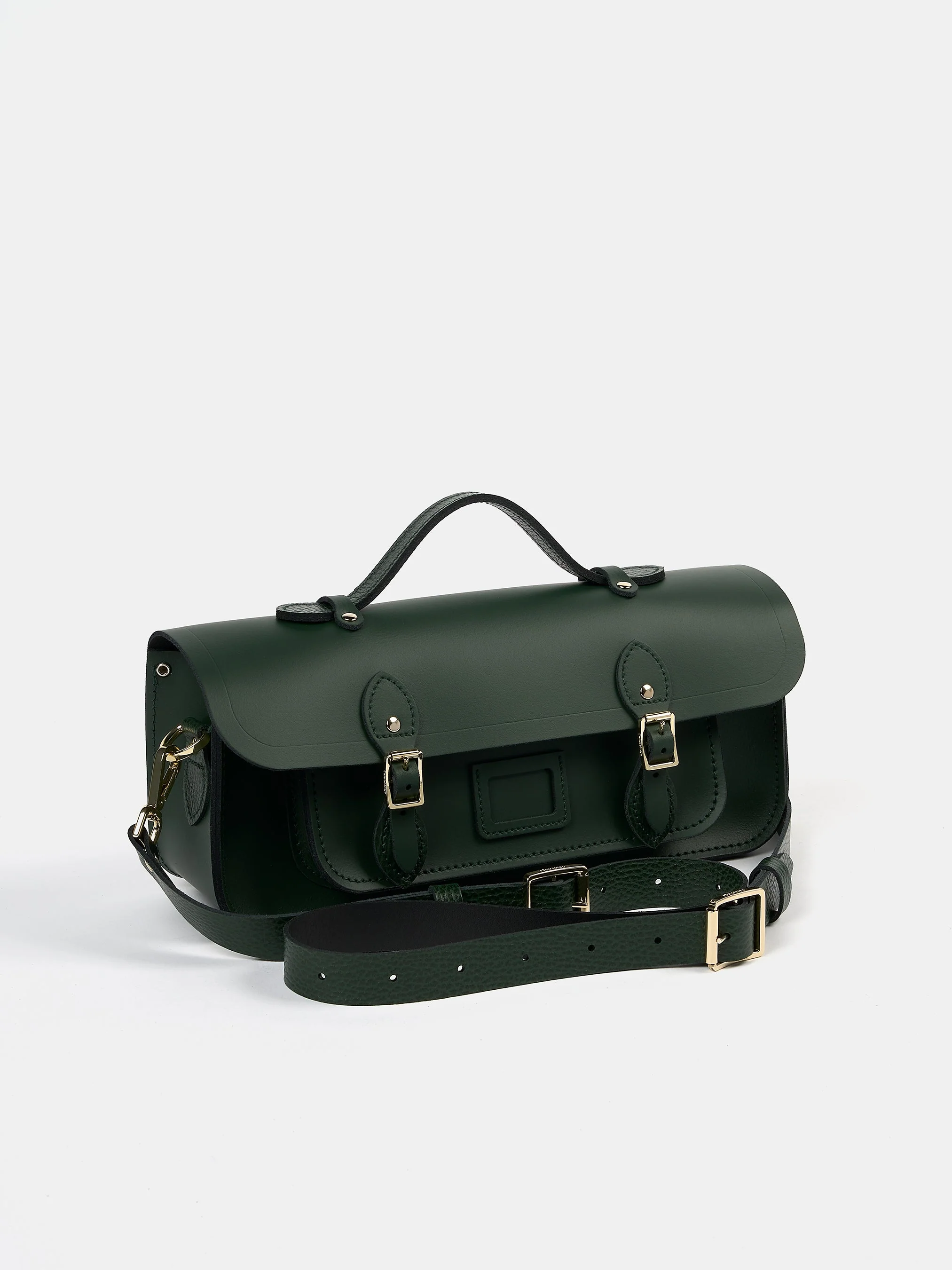 The Long Satchel - Racing Green & Racing Green Celtic Grain - Image 3