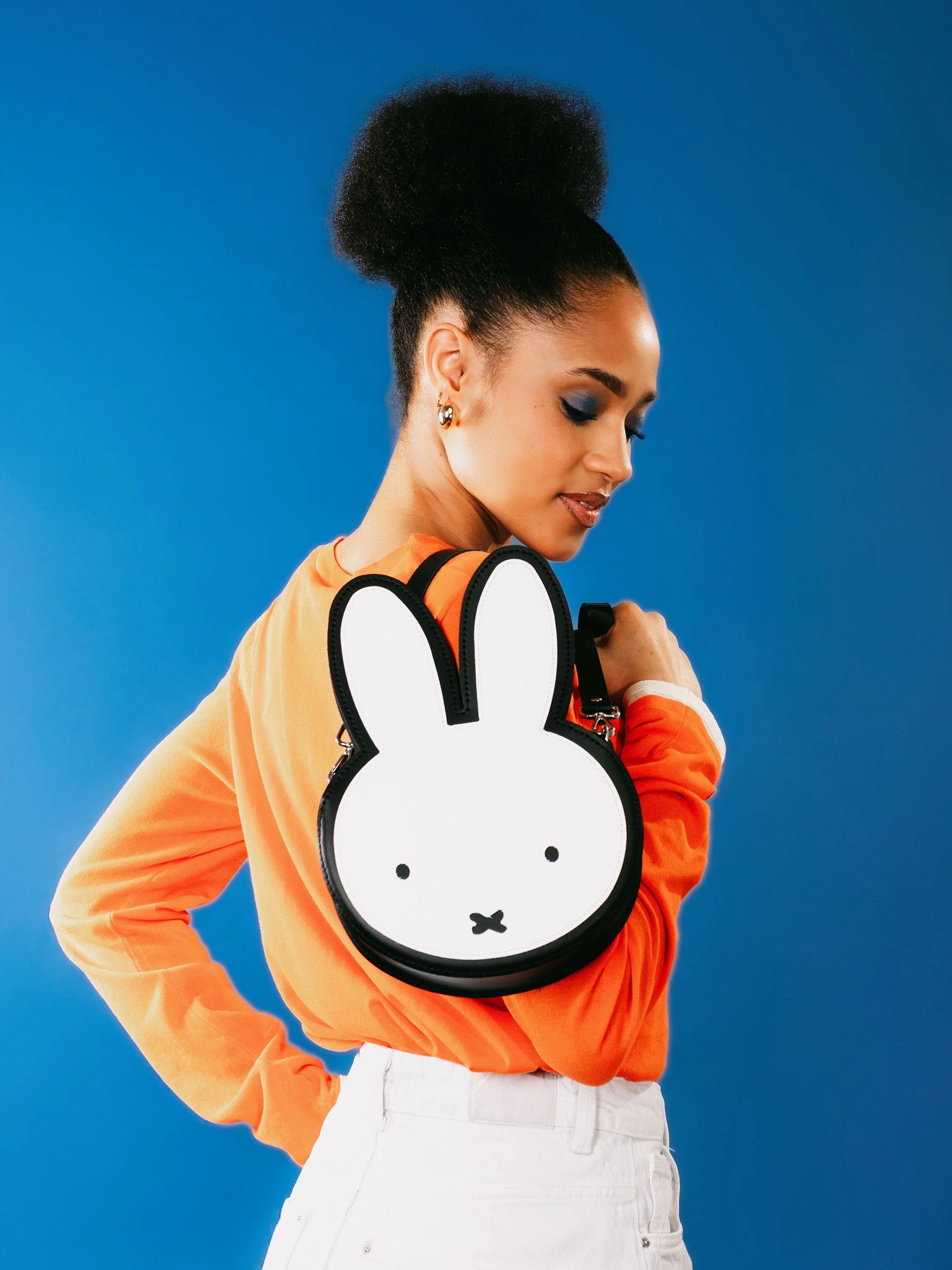 The Miffy Face Cross-Body Bag - Black and Brilliant White - Image 2