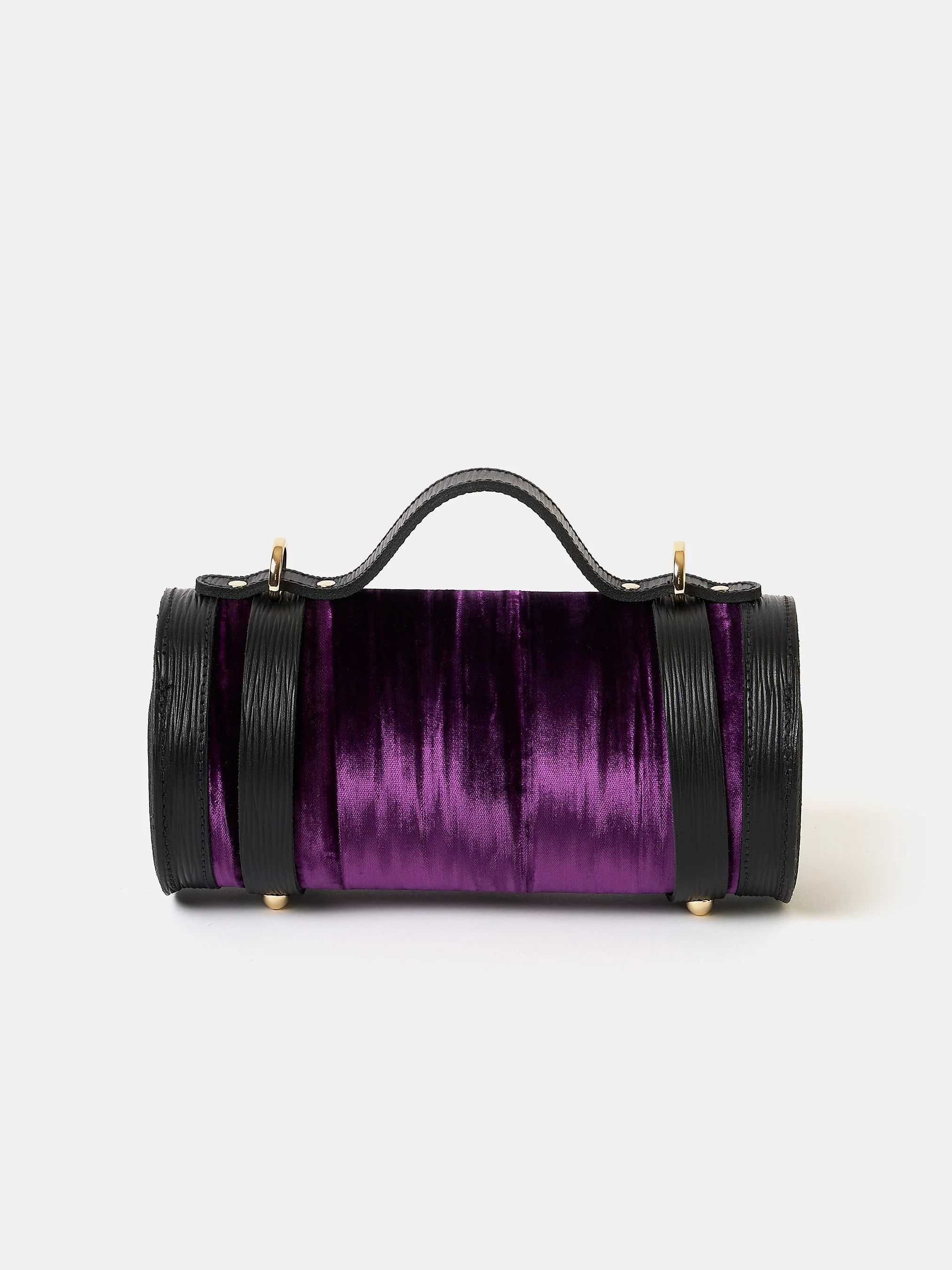 The Mini Bowls Bag - Black 1914 Grain with Purple Velvet - Image 3
