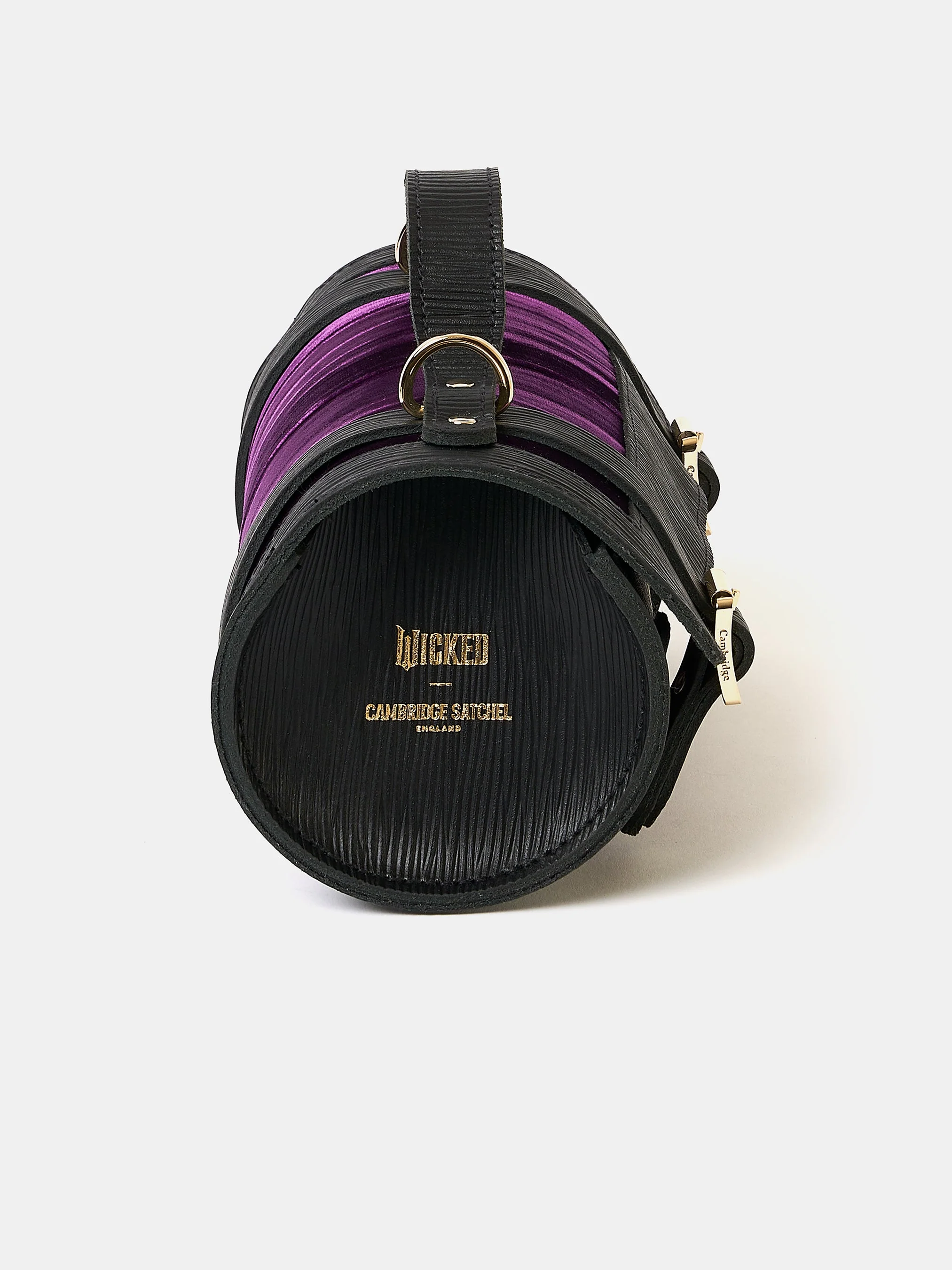The Mini Bowls Bag - Black 1914 Grain with Purple Velvet - Image 4