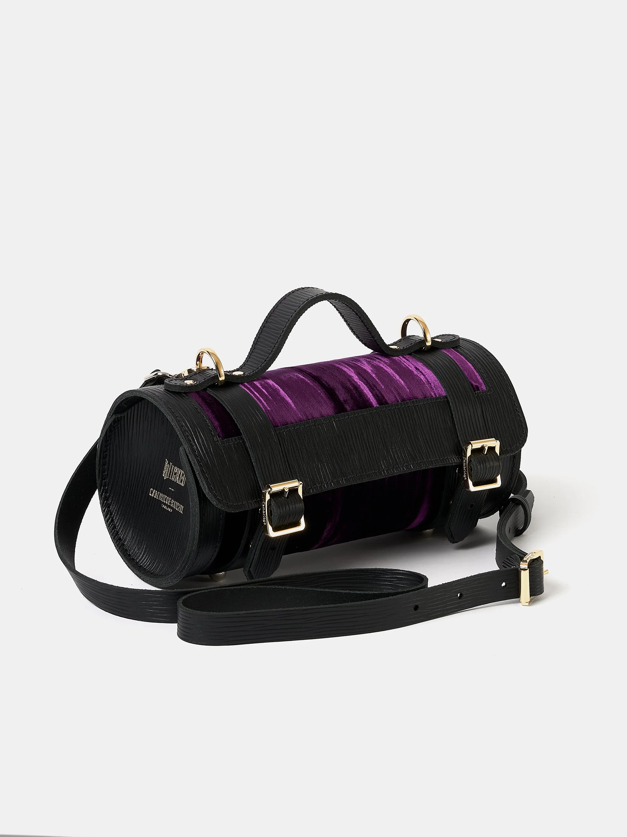 The Mini Bowls Bag - Black 1914 Grain with Purple Velvet - Image 5