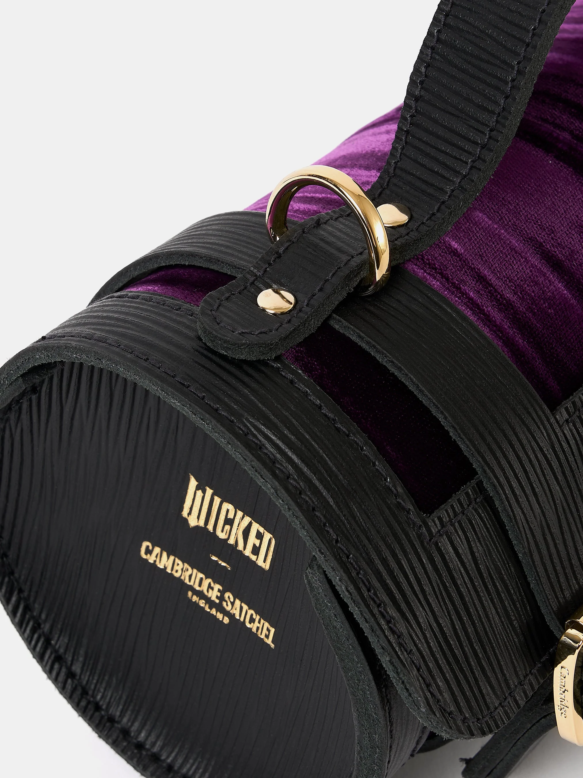The Mini Bowls Bag - Black 1914 Grain with Purple Velvet - Image 6