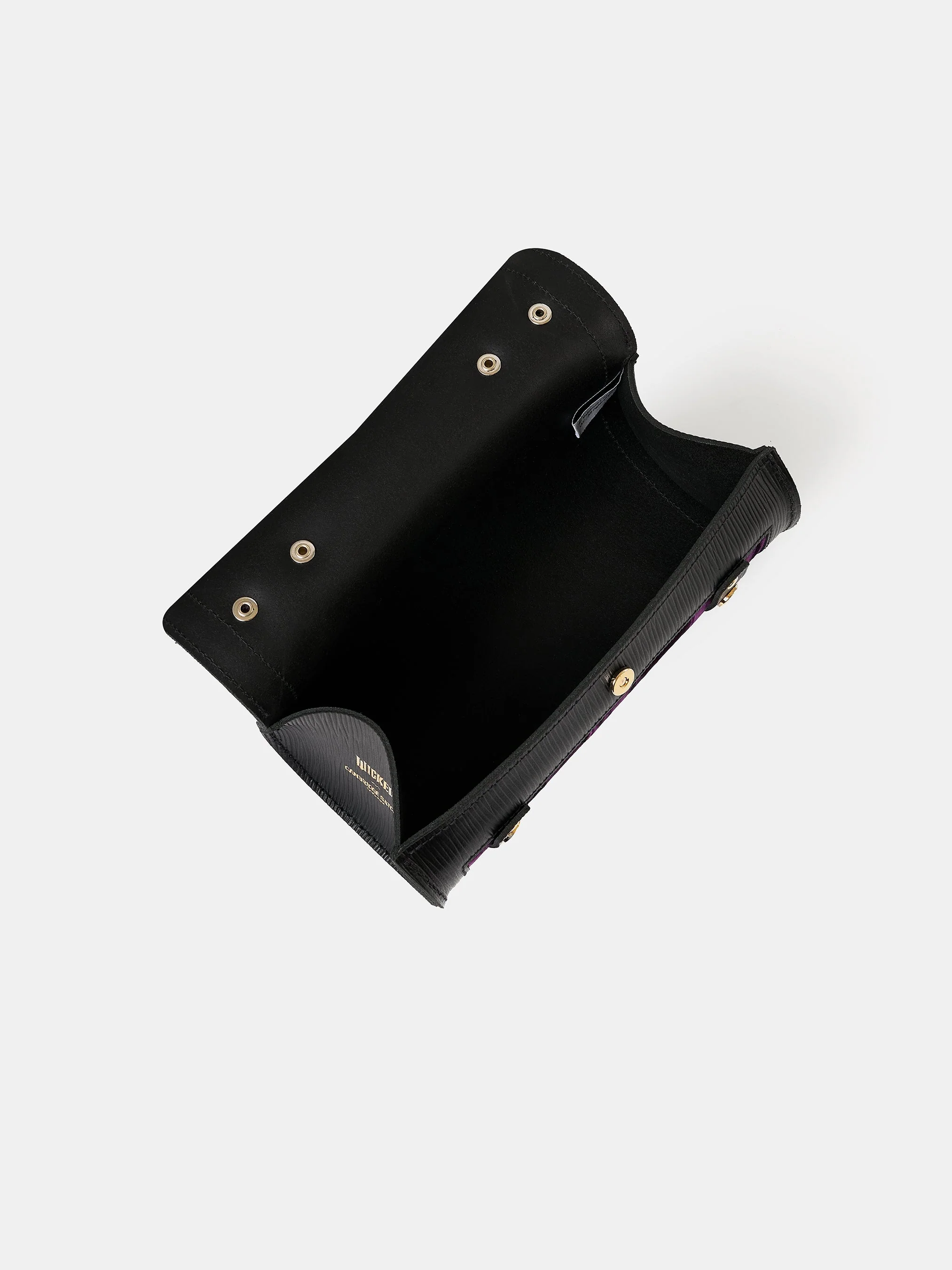 The Mini Bowls Bag - Black 1914 Grain with Purple Velvet - Image 8