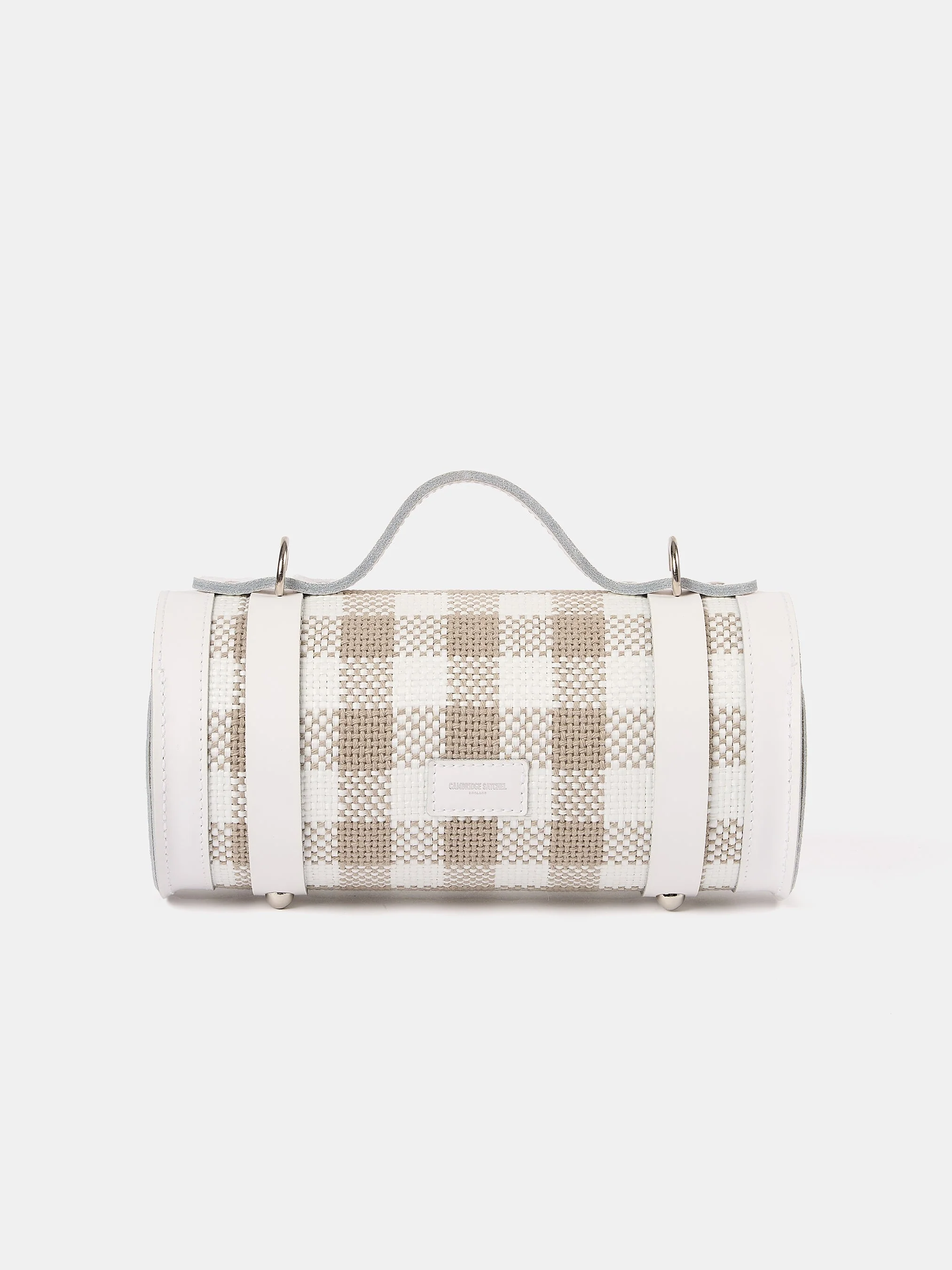 The Mini Bowls Bag - Taupe Plaid & Brilliant White - Image 3