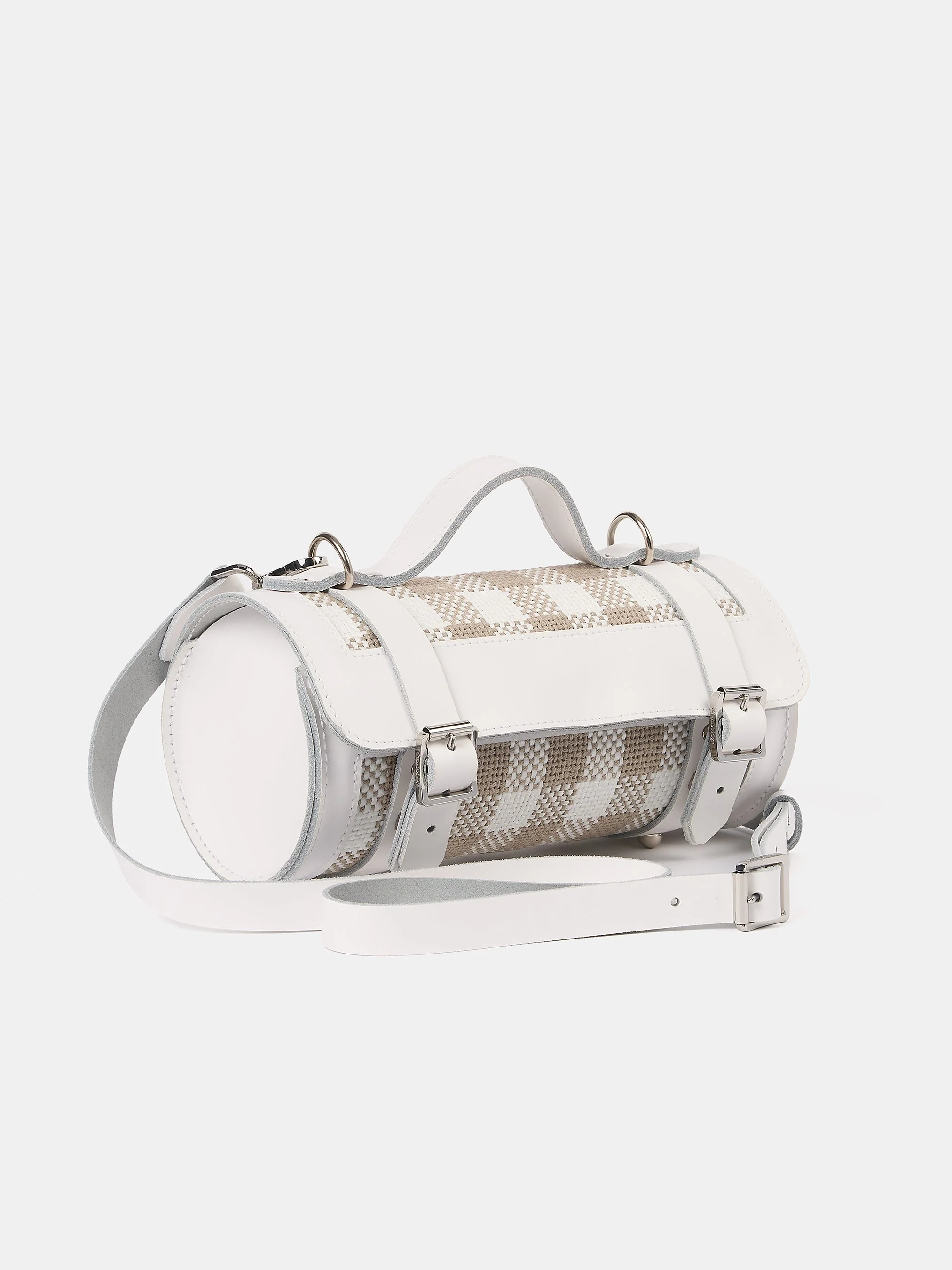 The Mini Bowls Bag - Taupe Plaid & Brilliant White - Image 5