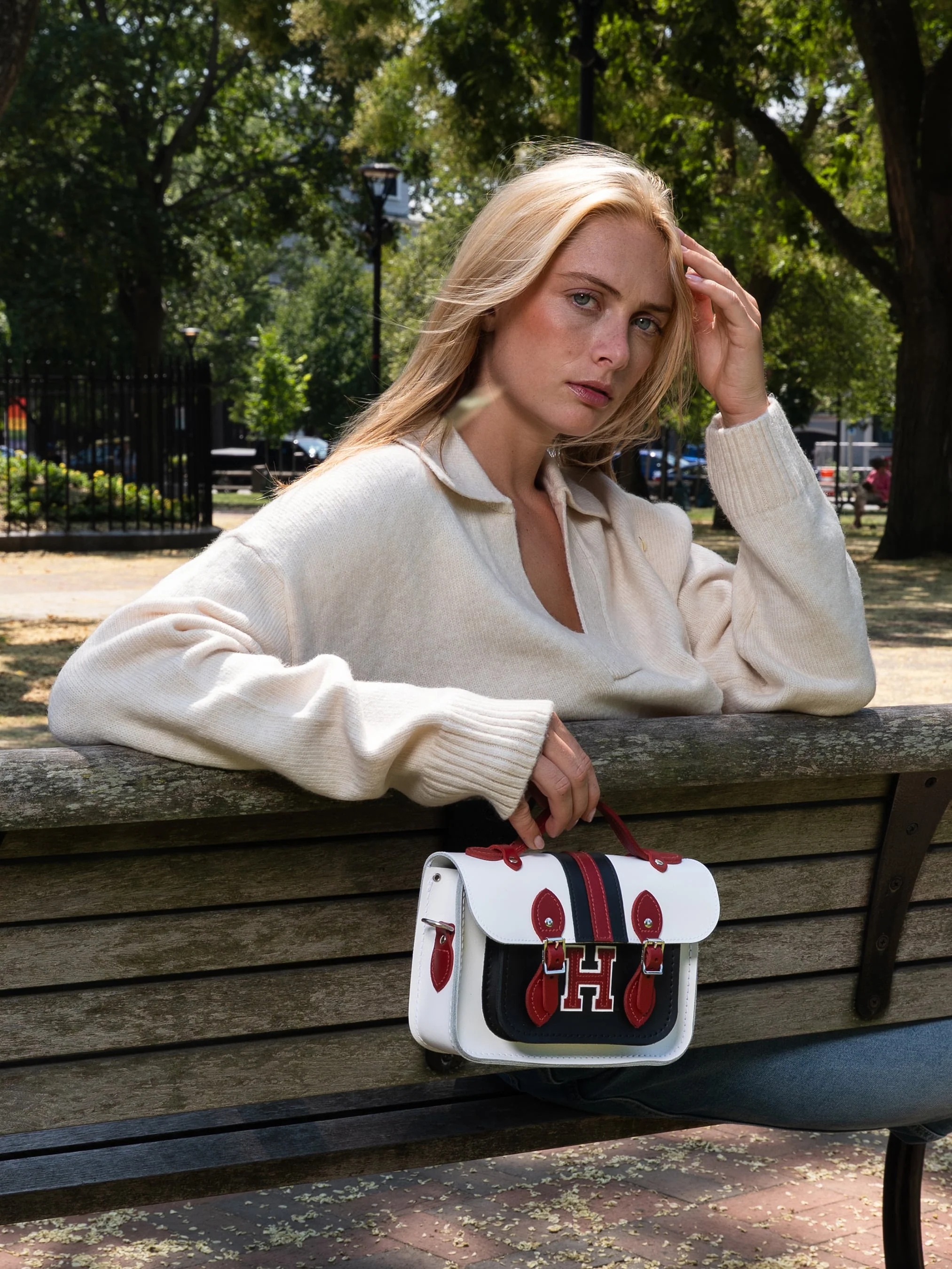 The Mini - White with Harvard Stripe - Image 3