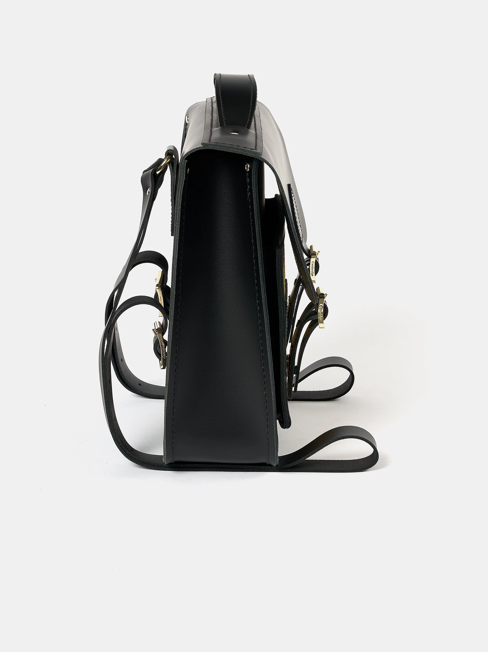 The Small Portrait Backpack - Black with Yellow Tartan - Image 5