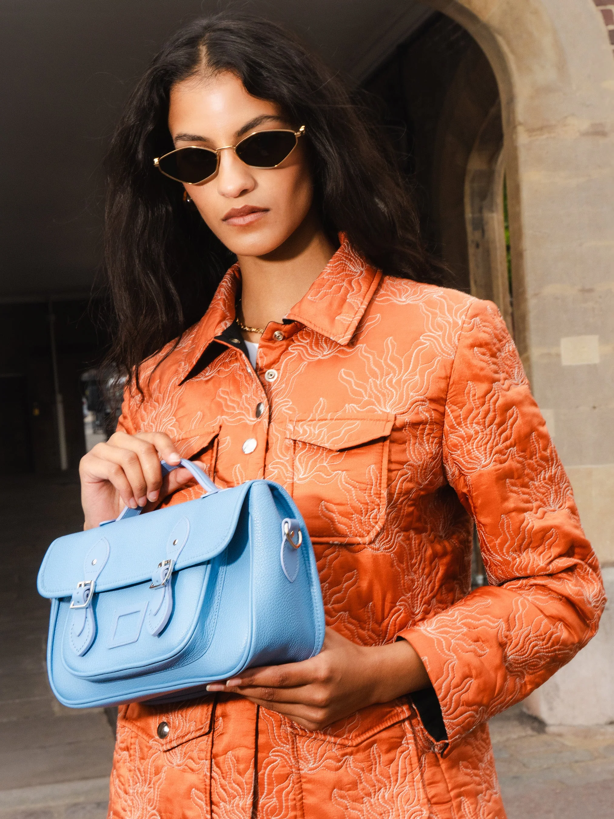 The Soft Satchel - Cloud Blue Calf Grain - Image 2