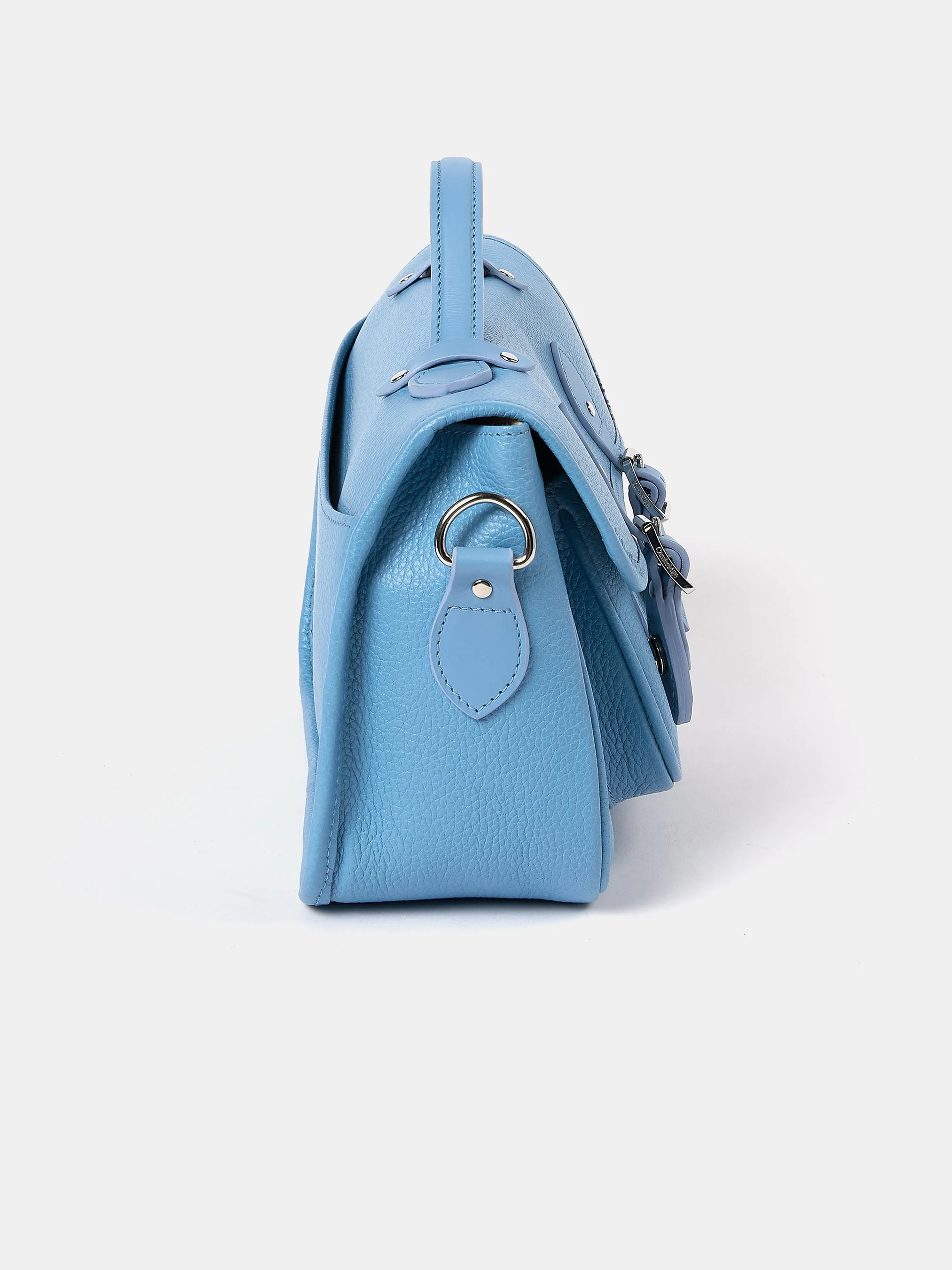The Soft Satchel - Cloud Blue Calf Grain - Image 5