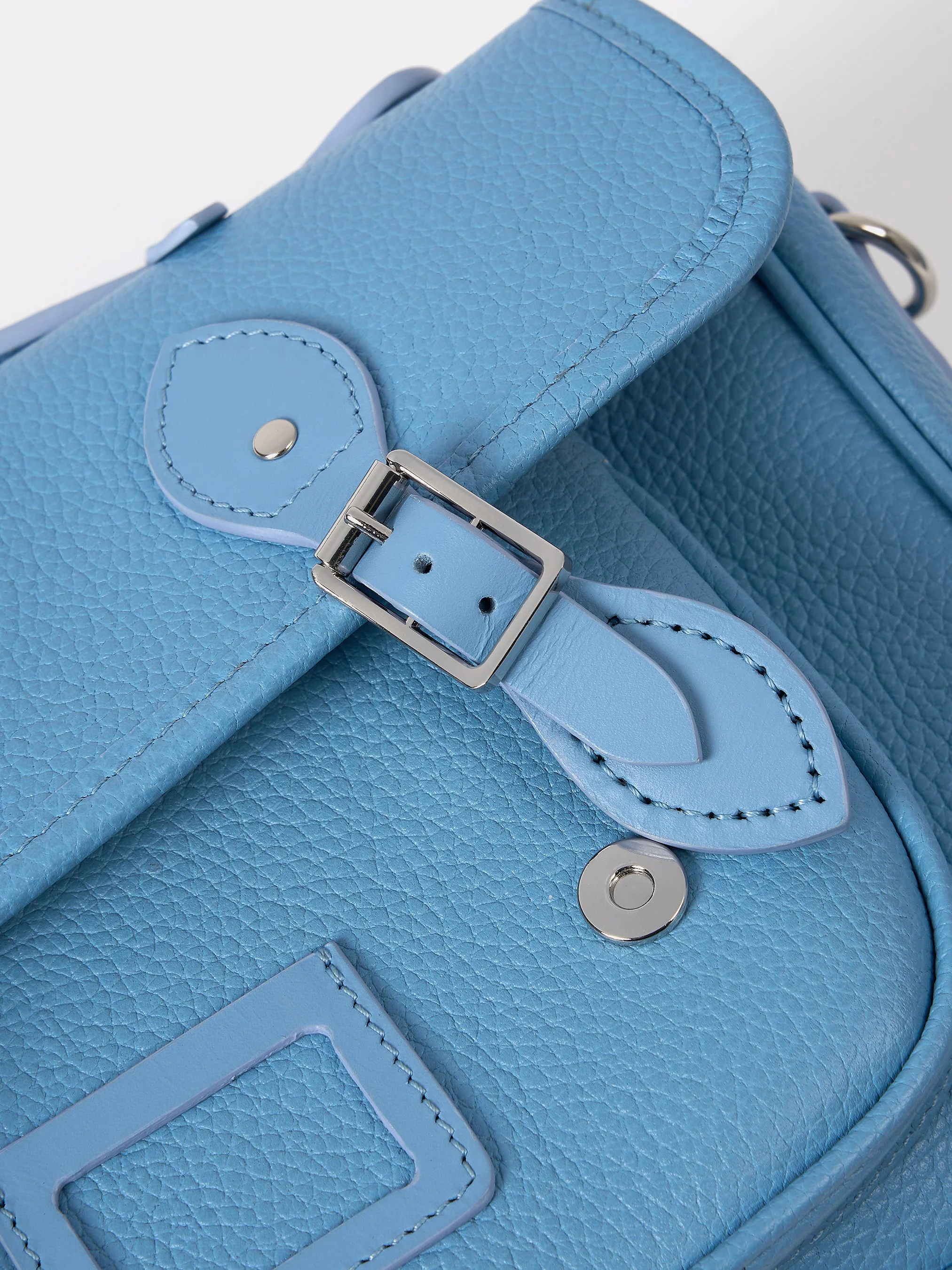 The Soft Satchel - Cloud Blue Calf Grain - Image 6