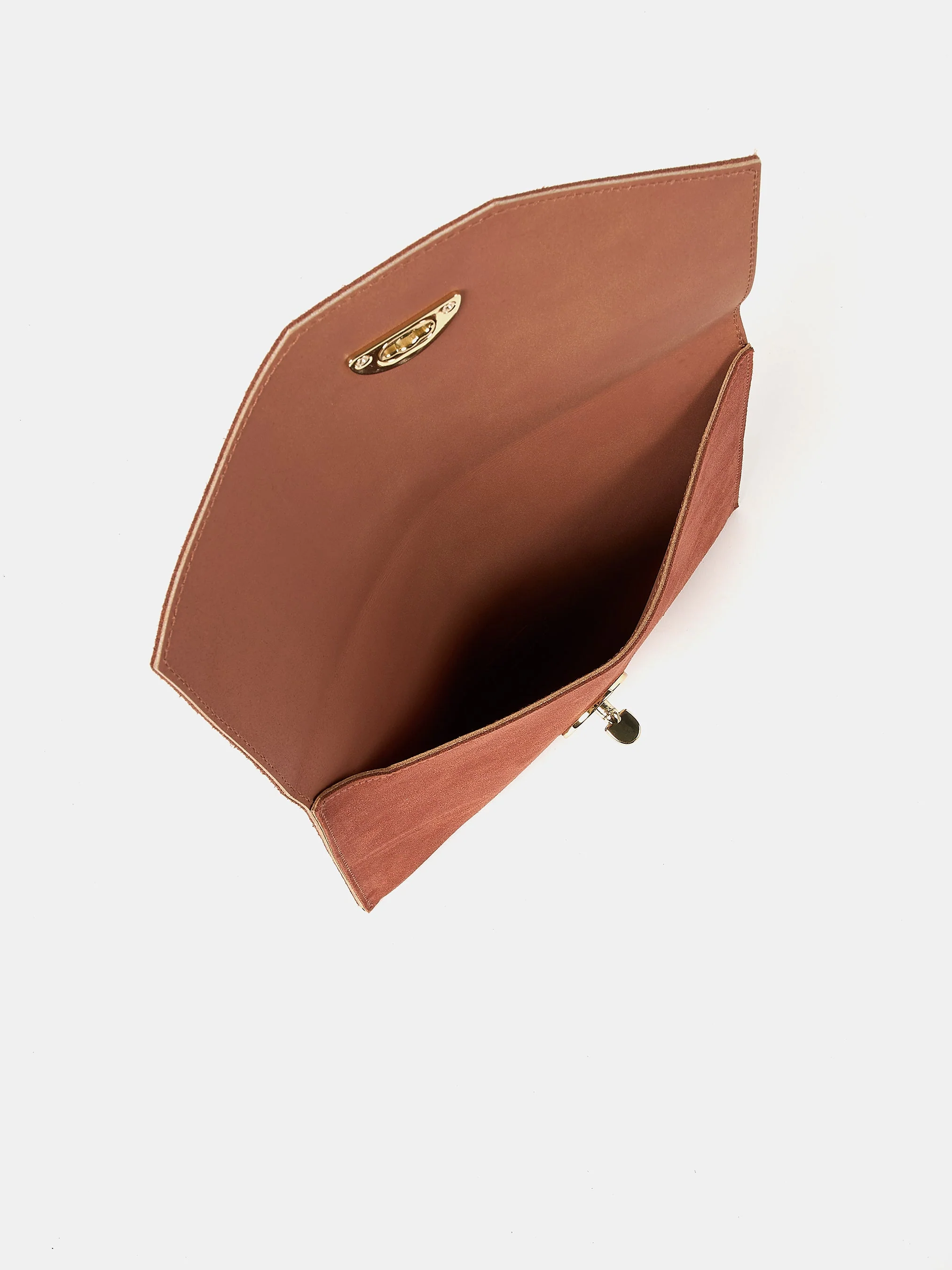 The Twist Lock Pouch - Cinnamon with Suede - Image 4