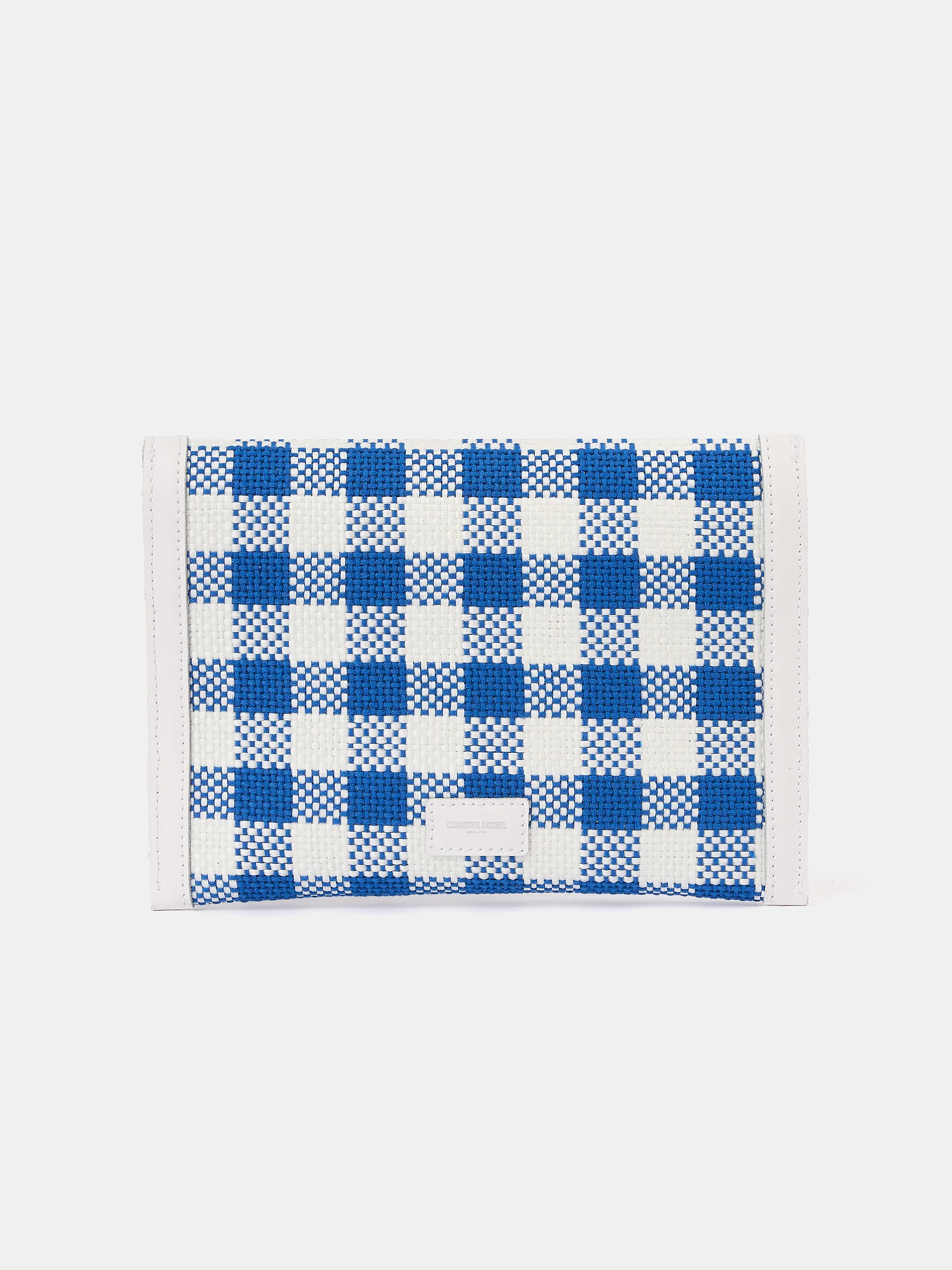 The Twist Lock Pouch - Ultramarine Blue Plaid and Brilliant White - Image 3